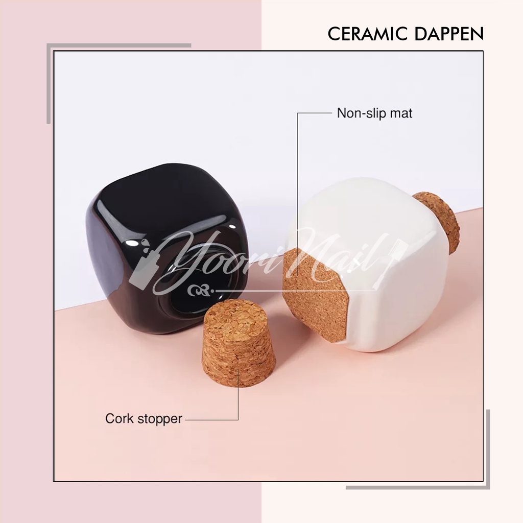 Ceramic dappen dish nail art liquid tempat cairan monomer