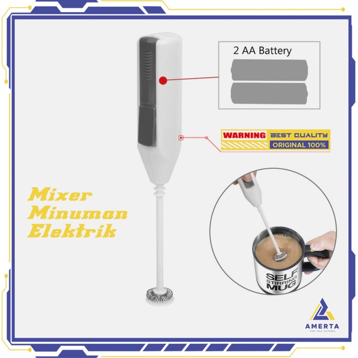 Mixer Pembuih Kopi Susu Elektrik Handle Stirrer Whisk Milk Coffee Foam