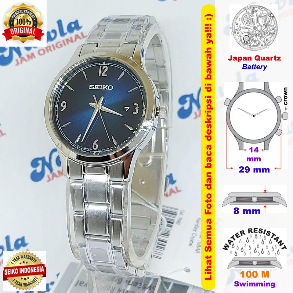 Seiko Ladies SXDG99P1 Quartz Blue Dial - Jam Tangan Wanita SXDG99