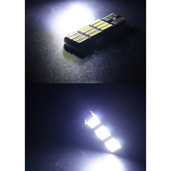 Lampu LED T10 12 SMD 7014 Canbus Super Parking Light Bulb DC 12V Lampu Plafon Kabin Mobil 1 Sisi