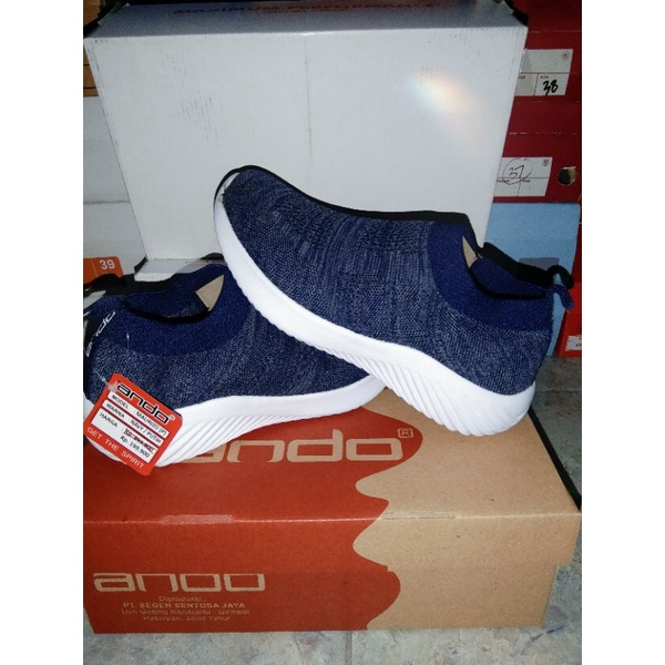 sepatu rajut slip on pria Ando orginal 39-43
