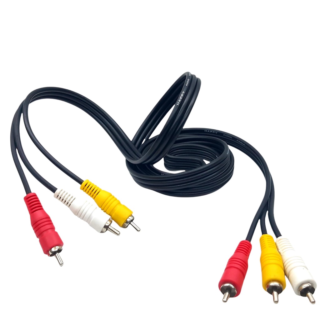 Kabel RCA/Audio Video Model 3 To 3 Panjang 1.5M  Colokan Tahan Karat