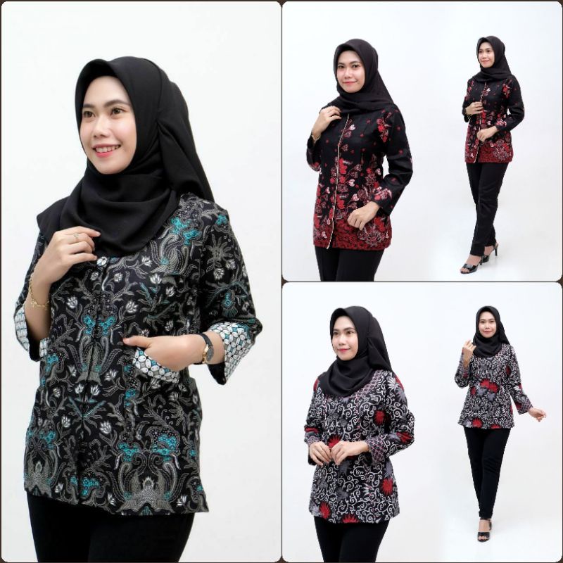 BAJU BATIK WANITA MODERN MONALISA GENES M,L,XL asli PEKALONGAN