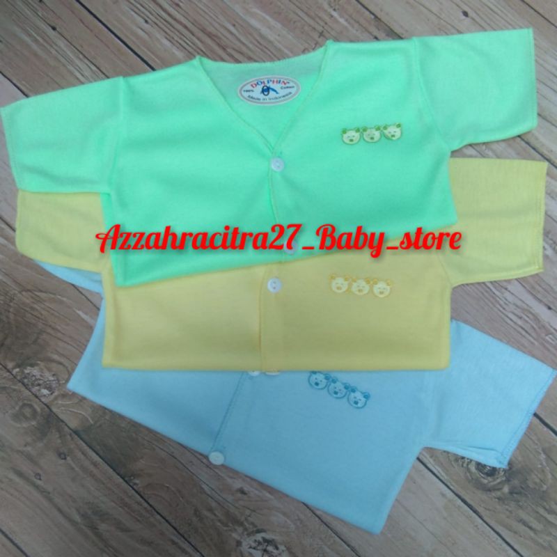 DOLPHIN 6PC Baju Bayi Pendek Newborn Warna SNI Lembut Berkualitas