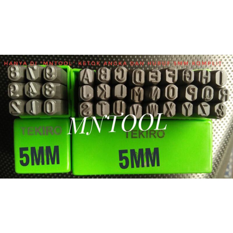 Satu Set Alat Ketok Nomor Angka Huruf Mesin 5 MM Letter Punch