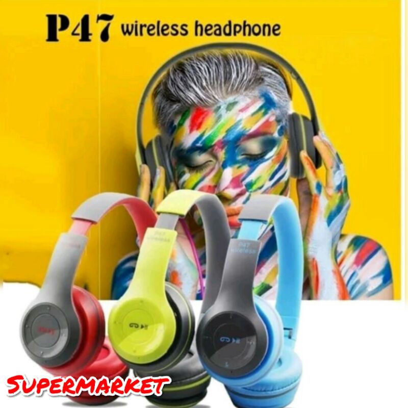 Headset Bluetooth JBL P47 Bando-Headphone Wireles