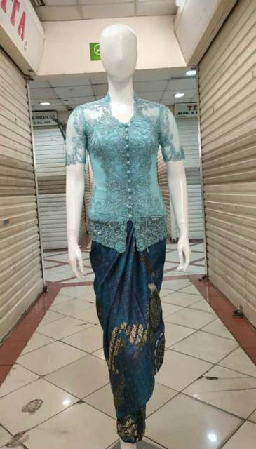 Set kebaya tille payet/kebaya tille payet lengan pendek