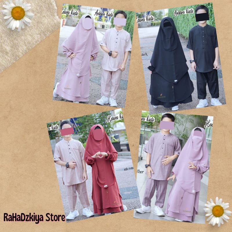Couple anak syar'i set ready stok untuk usia 1-12 thn Adam Hawa kids by Fathayaa bisa COD
