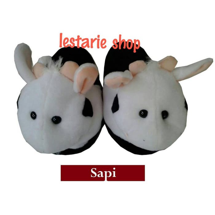 Jual sandal boneka dewasa sapi L/sandal lucu dewasa Limited