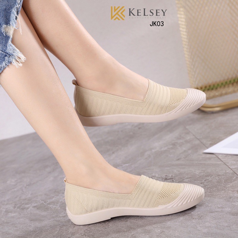 RESTOCK!! NICOLE SEPATU SLIP ON KELSEY JK03 SEPATU FLAT WANITA Sepatu Wanita Import Slip On Soft Kanvas Elastis Anti Slip