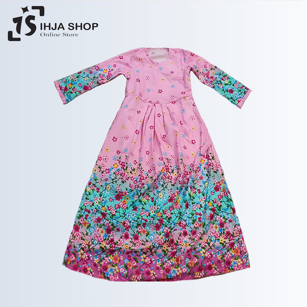 Gamis Rayon Motif Bahan Bunga / Gamis Motif Terbaru / Gamis Kekinian