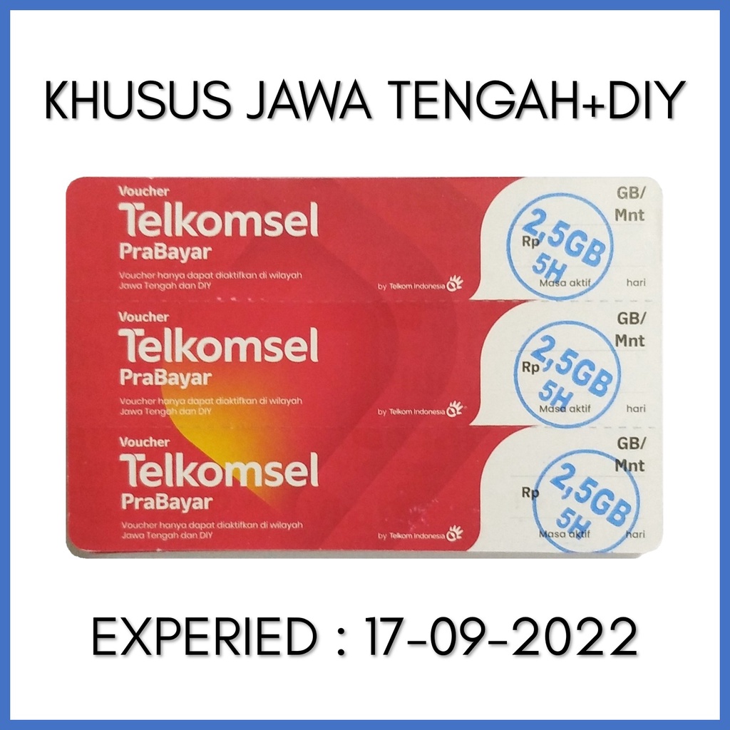 Voucher Telkomsel 2,5gb 5hari Jateng dan DIY