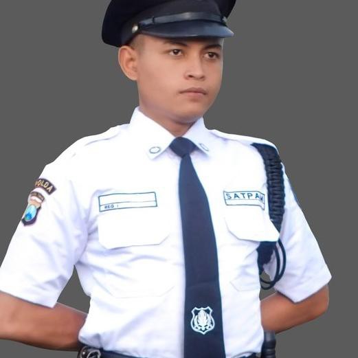 [Discount 9.9] - Setelan Seragam Satpam PDH lengan pendek Biru Putih Murah Bahan Bagus Size M L XL 2