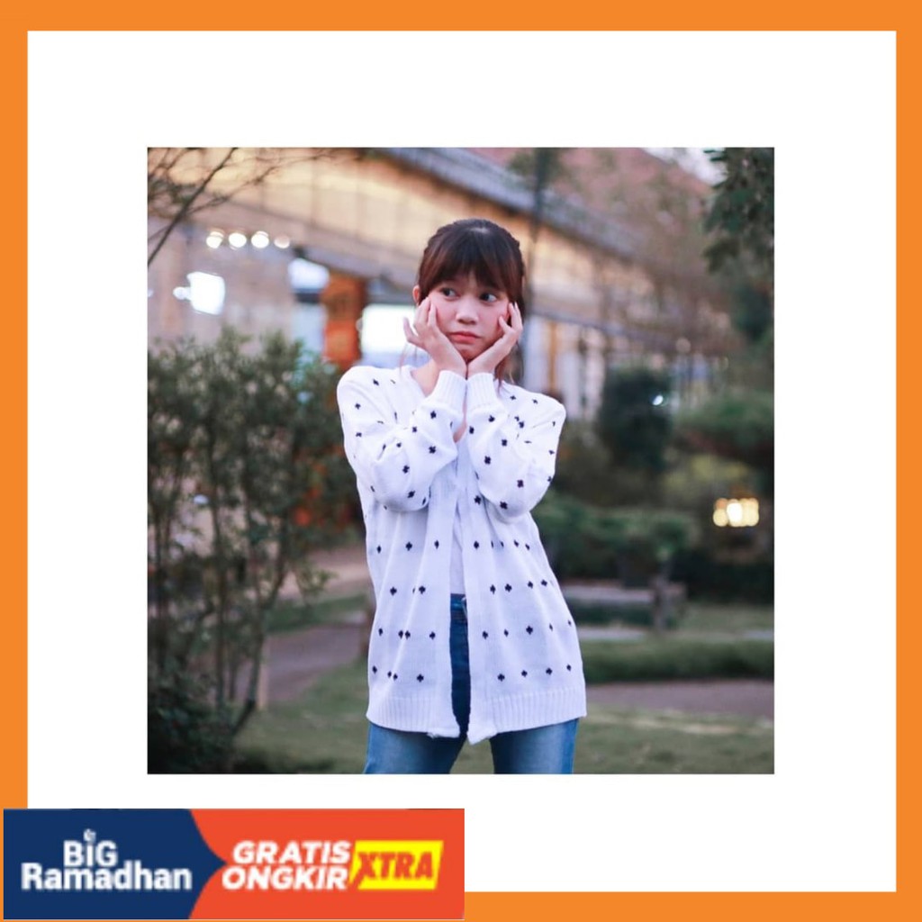RAJUT RAPI BIG UKURAN ALLSIZE JUMBO LD 110 BESAR MURAH / Volca Cardie cardigan kardigan polkadot