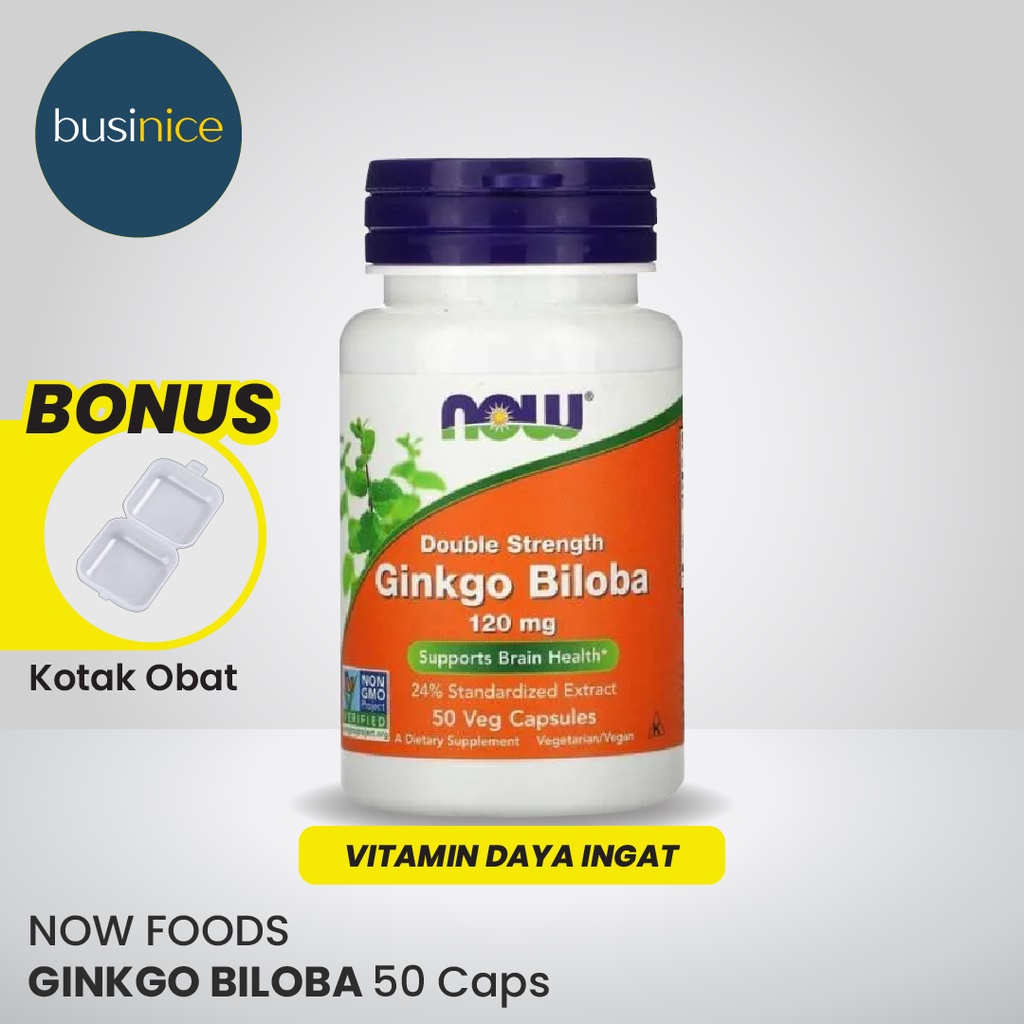 Now Foods Ginkgo Biloba 50 Capsules Vitamin Otak Daya Ingat