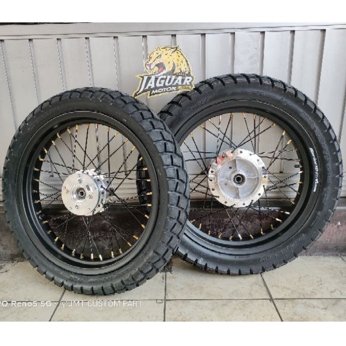 Paket Ban Japstyle Vixion Lama Motif Kotak Tahu Ban 110/80 120/80 Velg 250 300