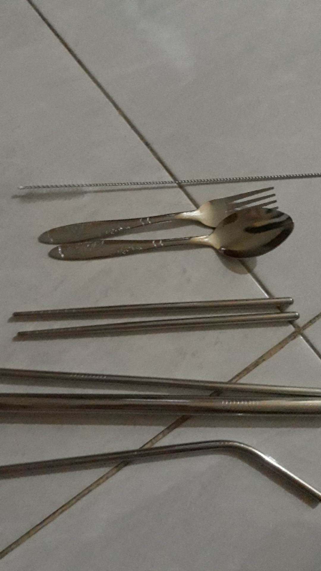 Paket Sedotan Set Dan Sendok Dengan Pouch