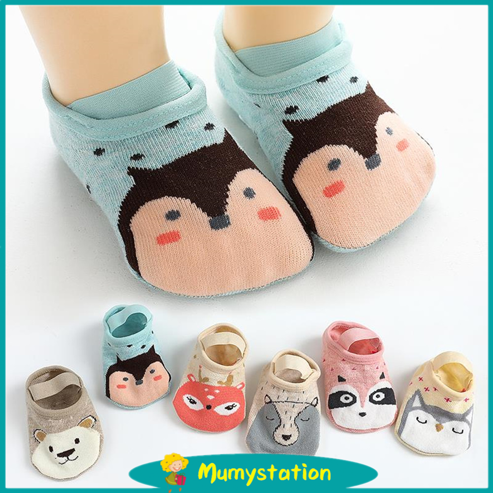 Mumystation  kaos kaki anak motif kartun hewan/kaos kaki bayi bahan katun