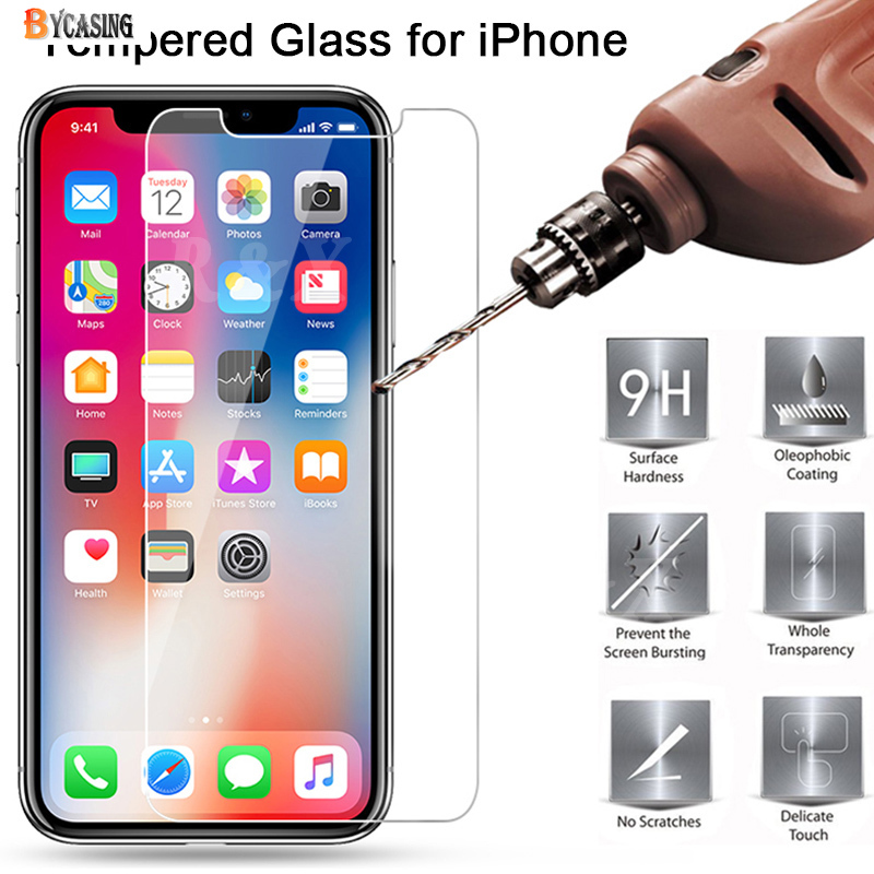 Pelindung Layar Tempered Glass 9h Anti Gores Untuk Iphone 11 Pro Max 6s 6 Plus 7 8 Plus Xr Xs Max Se 2020