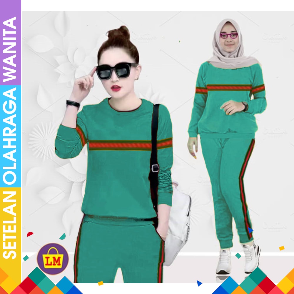 Setelan olahraga wanita jumbo ukuran baju senam muslim OUTFIT SPORTY TIME SET ZOLAQU Original Sete