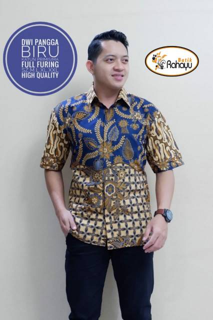 Kemeja Batik Pria Lengan Panjang/Pendek DWI PANGGA BIRU