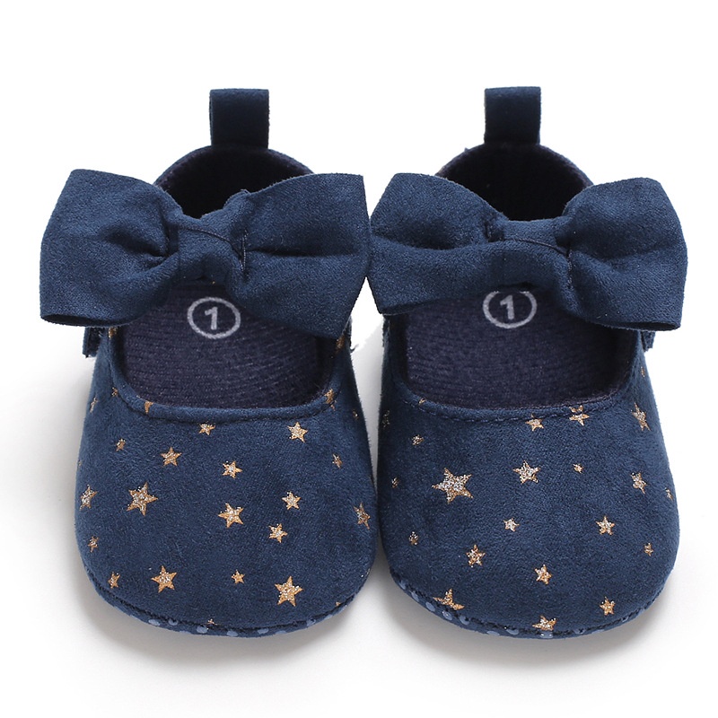 Sepatu Bayi Prewalker Perempuan Umur 0 - 12 Bulan Sepatu Flat Anak Bayi Perempuan Baby Prewaker Shoes Cewek Murah Umur 0 - 14 Bulan, umur 1 Tahun 0 - 6 Bulan Navy AK 08