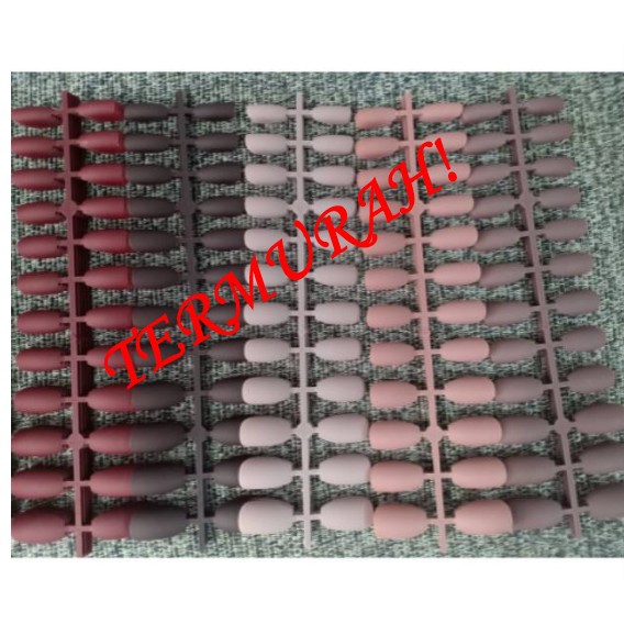 24pcs Kuku Palsu Matte doff panjang Fake Nails balerina