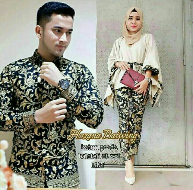 HAZANA BATWING COUPLE BATIK BIG SIZE JUMBO SIZE FIT XXL LD 120 CM BATIK SARIMBIT LOWO