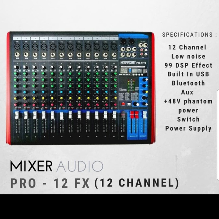 AUDIO MIXER HARDWELL PRO 12FX/PRO12FX 12CH ORIGINAL
