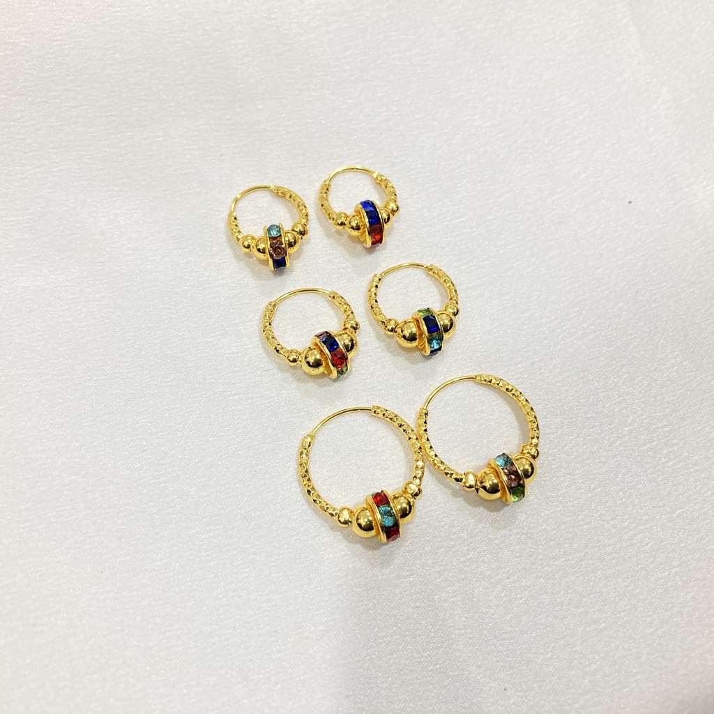 Anting Gipsi Pentol Warna 24 Karat Aksesoris Lapis Emas