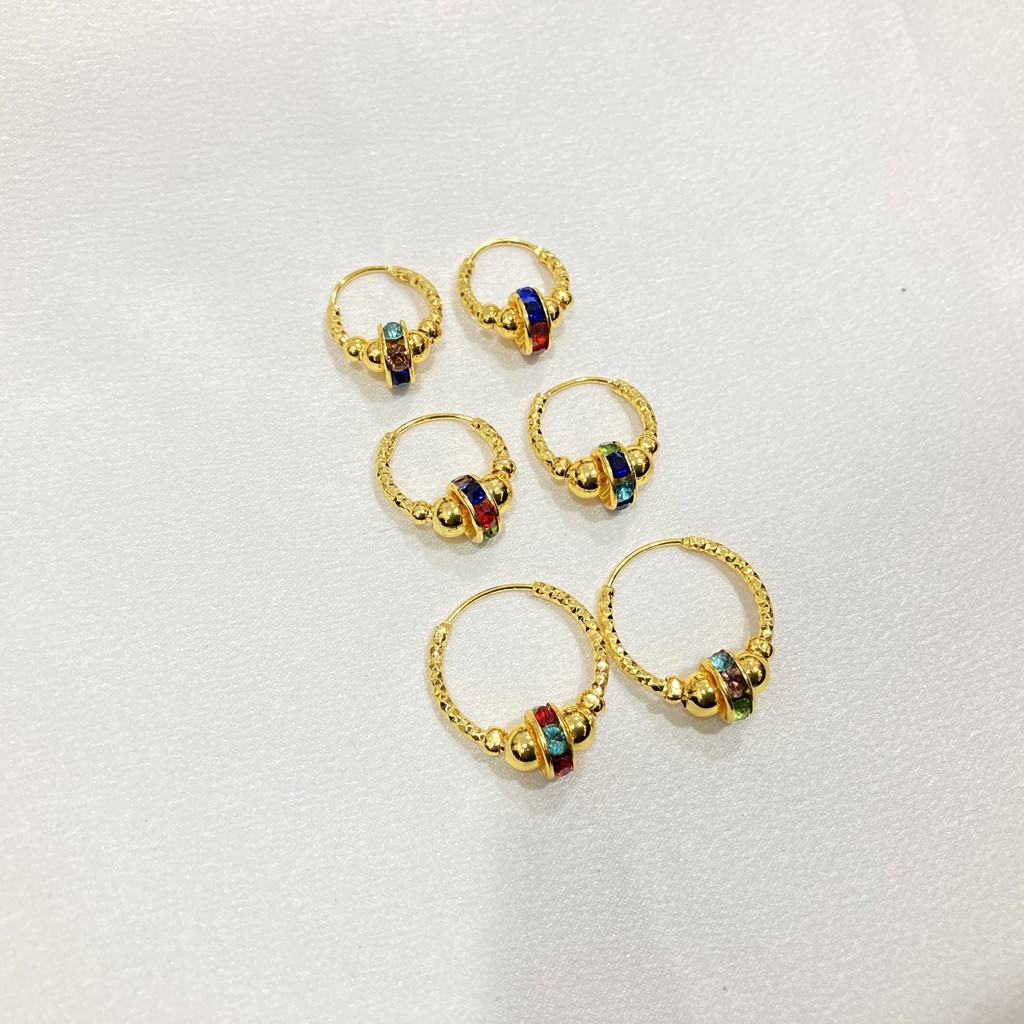 Anting Gipsi Pentol Warna 24 Karat Aksesoris Lapis Emas