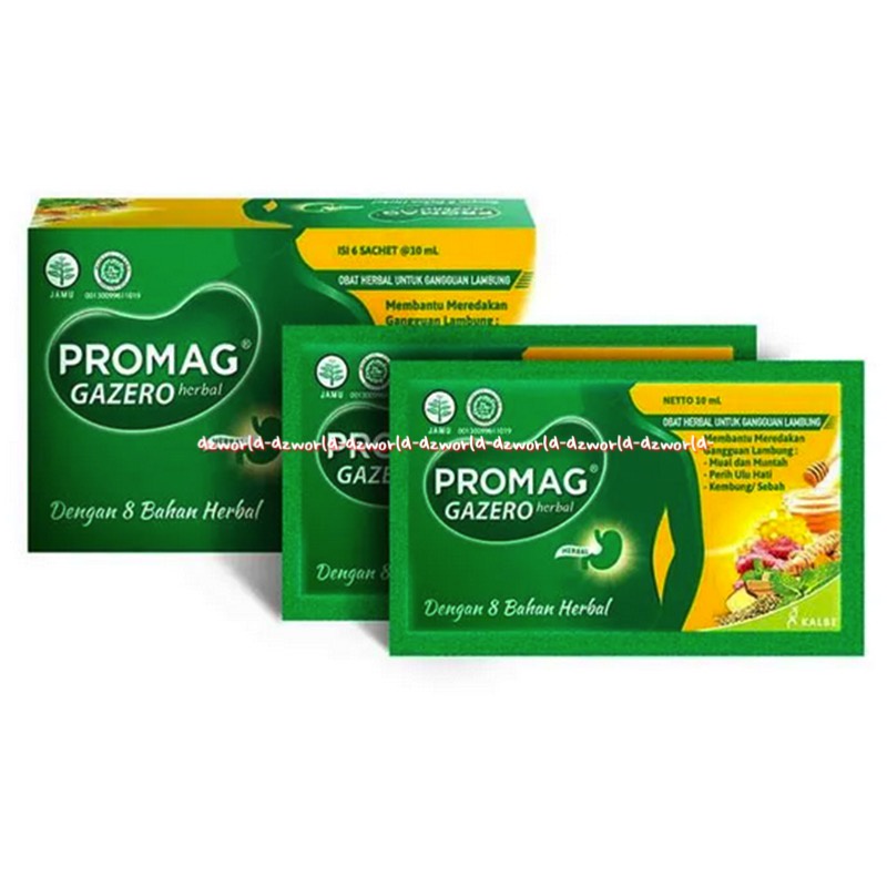 Promag Gazero Herbal 6Sachet Obat Herbal Cair Untuk Gangguan Lambung Pro Mag Sirup Cair