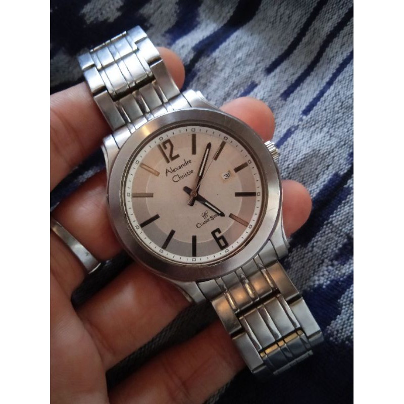 Jam Tangan Pria Alexandre Christie AC 8307MD Classic Silver Second Original Preloved