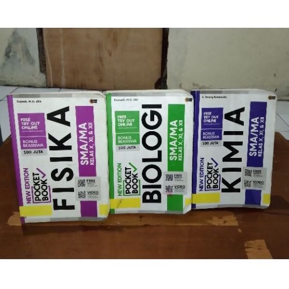 [PRELOVED/BEKAS] Buku FISIKA, KIMIA, BIOLOGI SMA/MA Kelas X, XI, XII New Edition Pocket Book