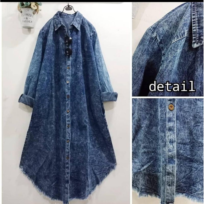 tunik jeans wanita/long tunik jeans rawis