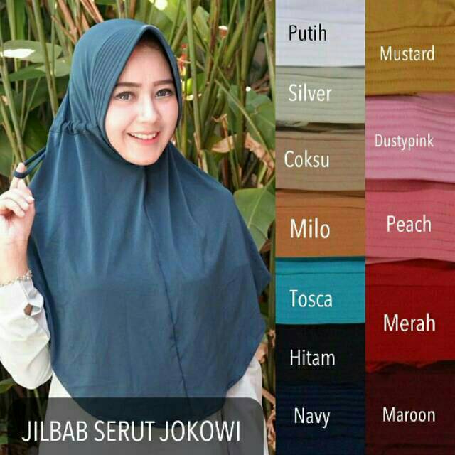  JILBAB  SERUT JOKOWI POLOS ADIBA Termurah Hijab instan 