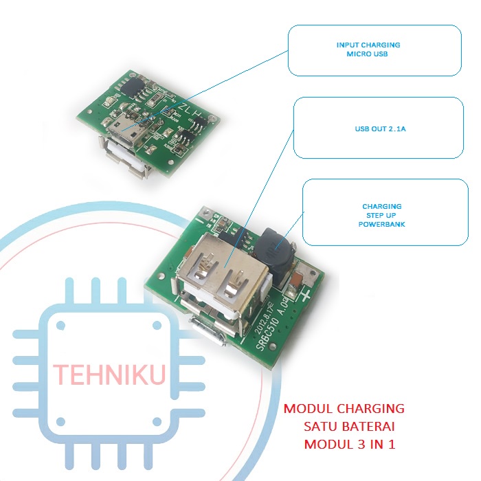 modul 3 in 1 charging dan stepup micro usb kualitas premium