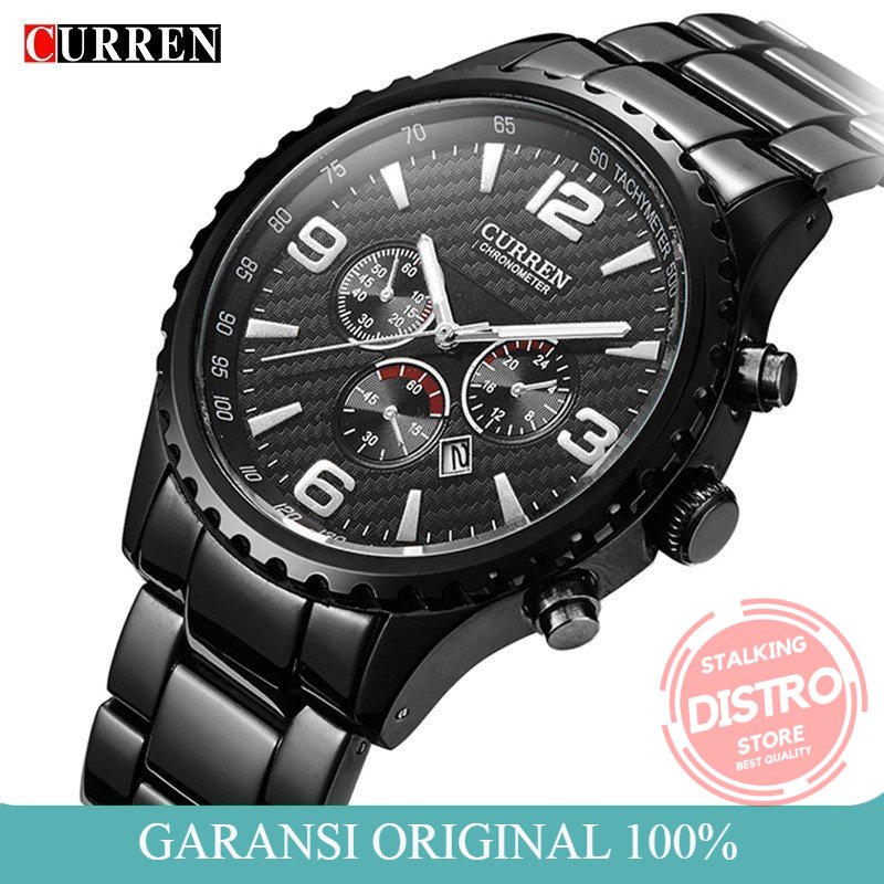 Jam Tangan Pria CURREN 8056  Analog Stainless Steel Chronograph Tidak Aktif jam tangan pria digital 