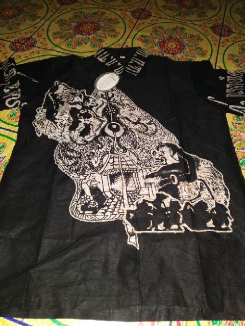 Kemeja Batik Pria Modern Motif Wayang Gunungan