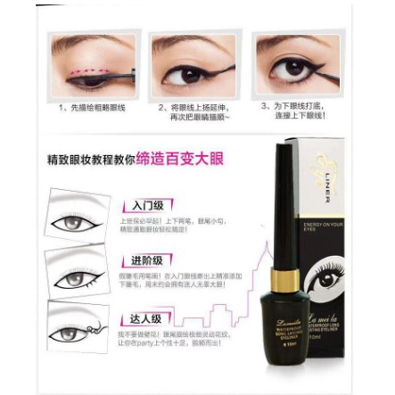 Lameila Eye Liner Anti Air / Keringat Warna Hitam 10ml DJ 760