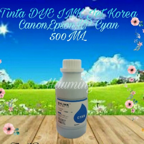 Tinta Cair Refill DYE MH-Ink Korea Canon Epson HP INKJET Cyan 500ml High Quality