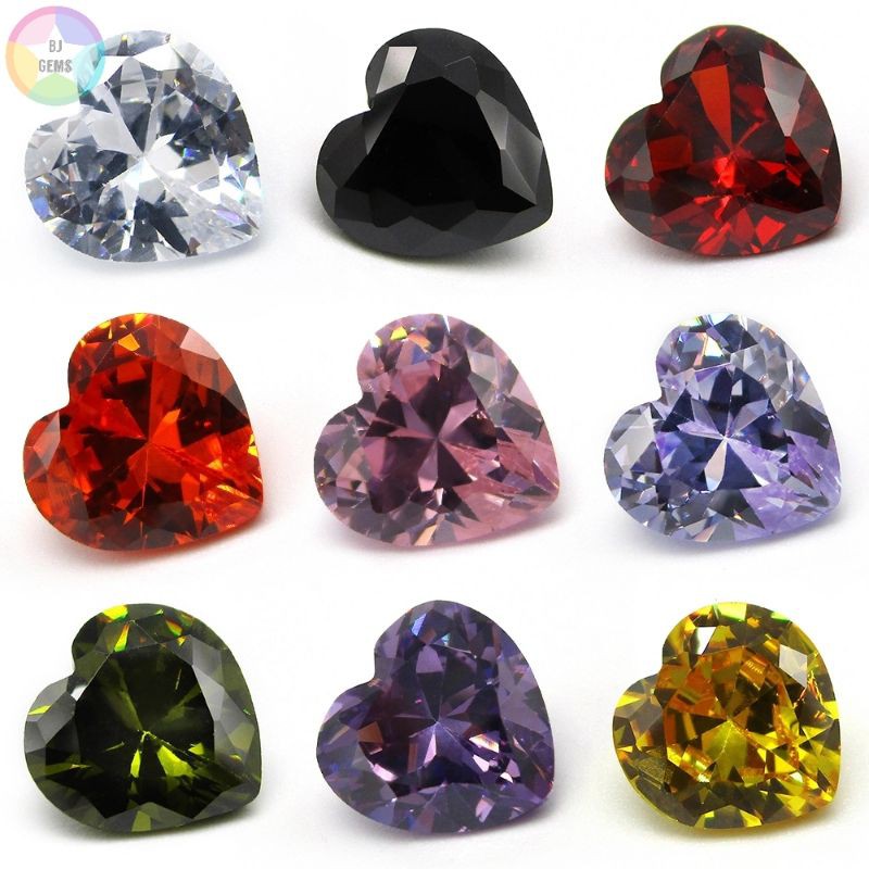 A5 Quality 4 - 9 MM Permata Cubic Zirconia HEART Shape Color