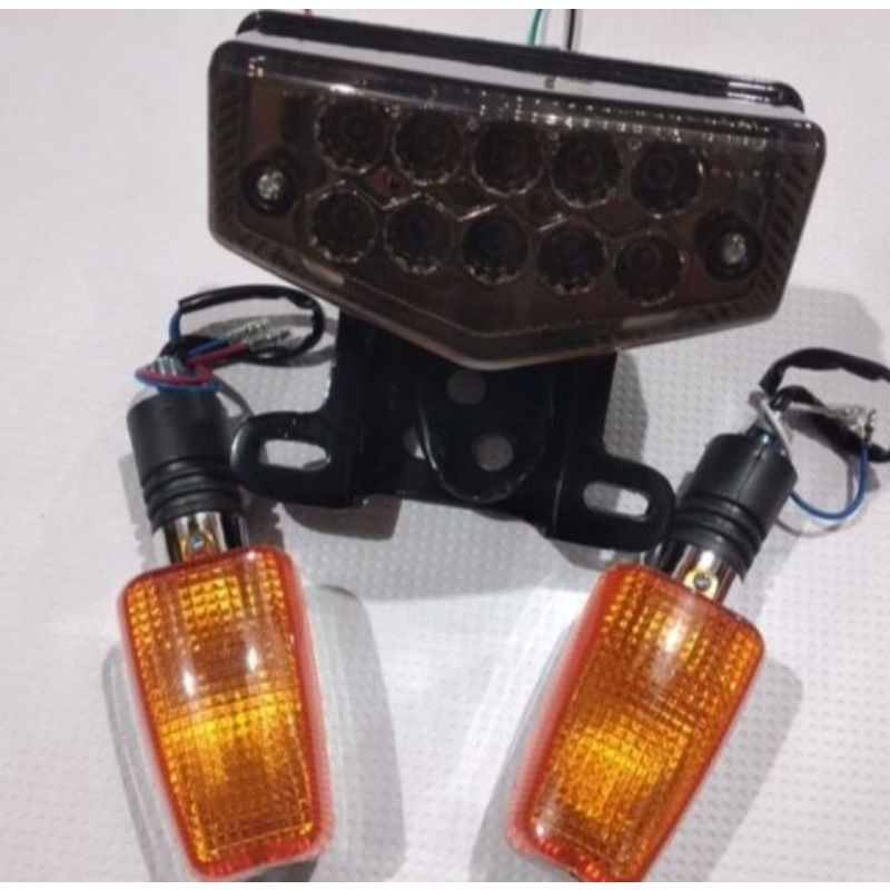 Lampu Stop LED Rx-King New Mika Riben + Sein 2 Buah + Dudukan Lampu Dan Plat Nomor