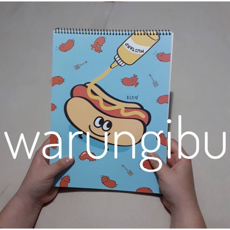 

Notepad Book Ruled Spiral Book Buku Tulis Garis Motif Makanan Hotdog