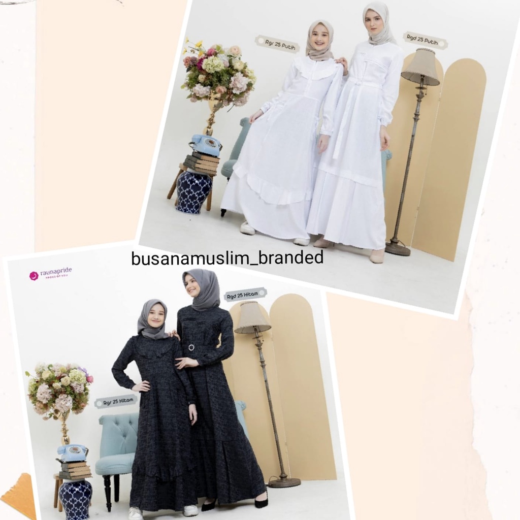 Rauna Couple Ibu dan Anak RGD 25 - Hitam putih / RGR 25 - Hitam putih / DRESS REMAJA TANGGUNG / DRES