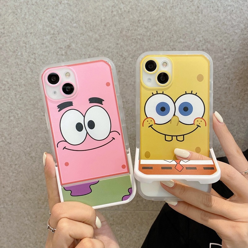 Casing iPhone 11 12 13 Pro MAX X XR XS MAX 7 8 Plus Motif SpongeBob