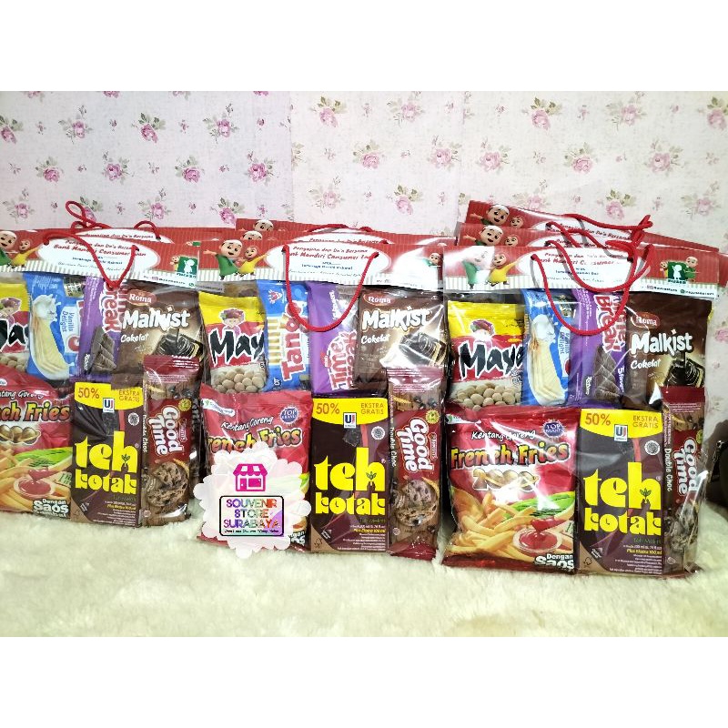 Paket snack ultah/ Label ultah/bingkisan ultah murah/ goodiebag ultah custom