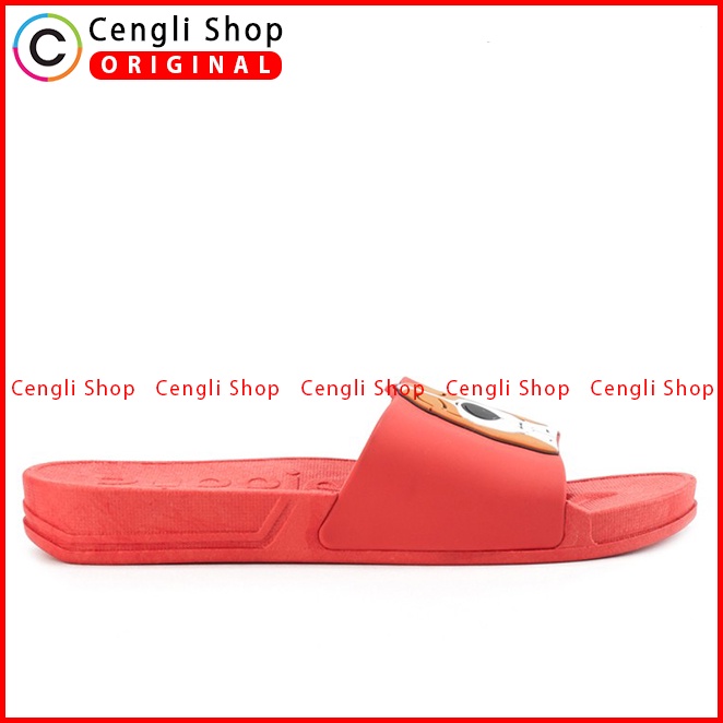 SANDAL SLIDE WANITA HUSH PUPPIES ORIGINAL CASUAL BRANDED RED HW37