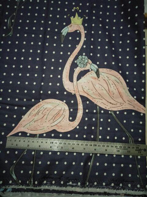 Moon Kain Sprei Meteran Katun Lokal Catra Magenta Melina Blue & Pink Putih Flamingo Dot Polkadot