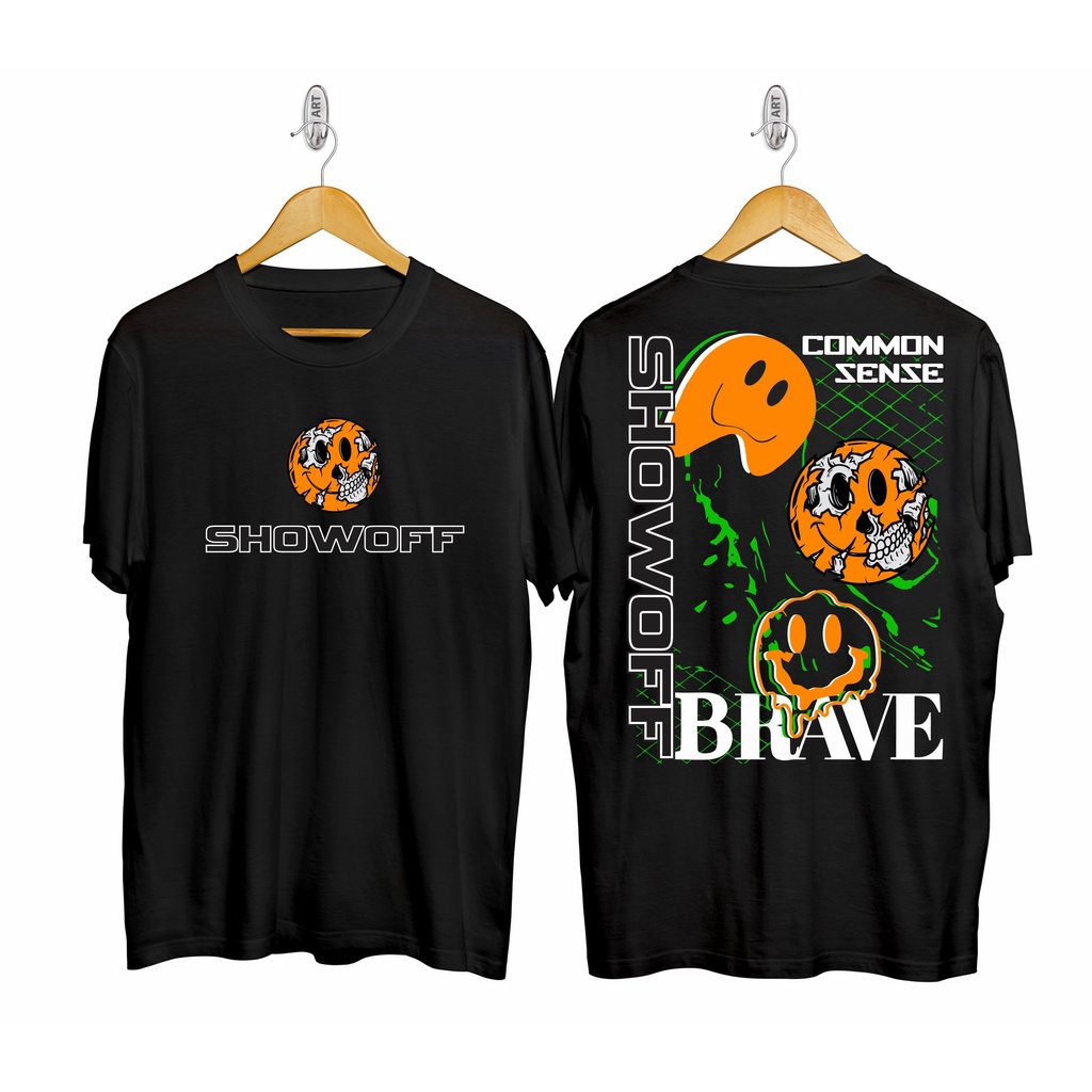 kaos lengan pendek pria terbaru / baju kaos so brave hitam / kaos viral / kaos trend /